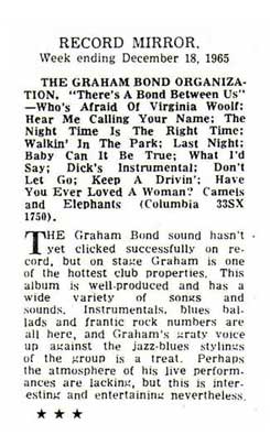 Record Mirror Graham Bond review